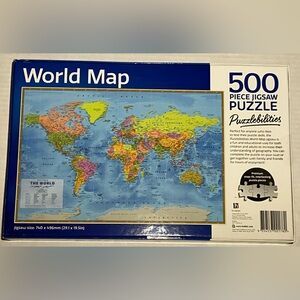 Puzzlebilities 500 Piece World Map Jigsaw Puzzle (29.1 x 19.5 in) *Brand New*